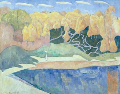 Woman Walking on the Banks of the Aven by Emile Bernard